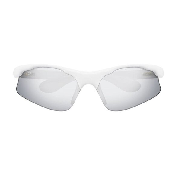 NEW GUCCI MIRROR MASK SUNGLASSES GUCCI GG1774S 002 WHITE/SILVER UNISEX EYEWEAR - Picture 2 of 5